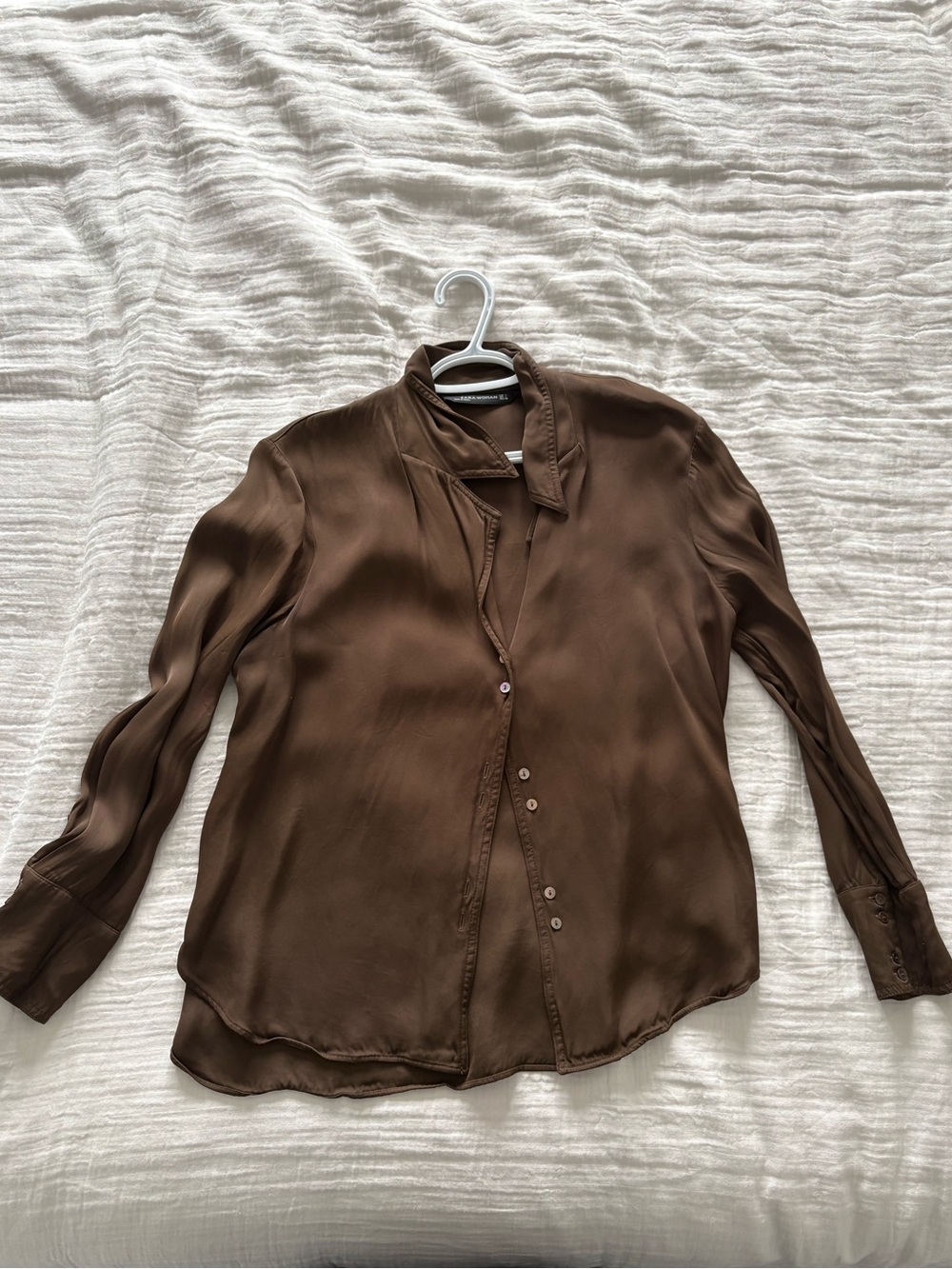 Zara Brown Satin Blouse